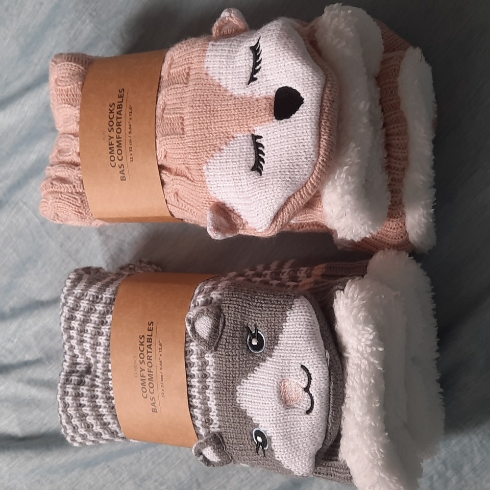 2 pairs of comfy socks $8 ea
